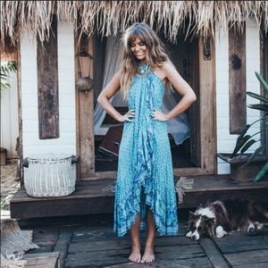 SOLD to @fallen2u Spell Vintage Sunset Road wrap skirt Turquoise